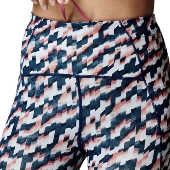 NWT Sweaty Betty 7/8 Rapid Run Leggings in Blue Spliced Mirage Print - Picture 6 of 8